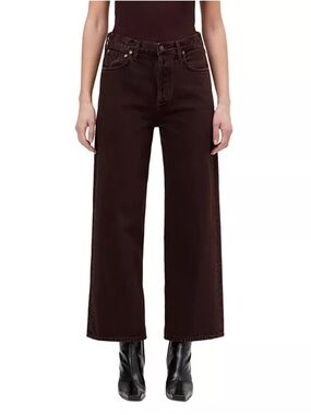 Agolde Ren High-Rise Wide-Leg Jeans in Sloe Berry